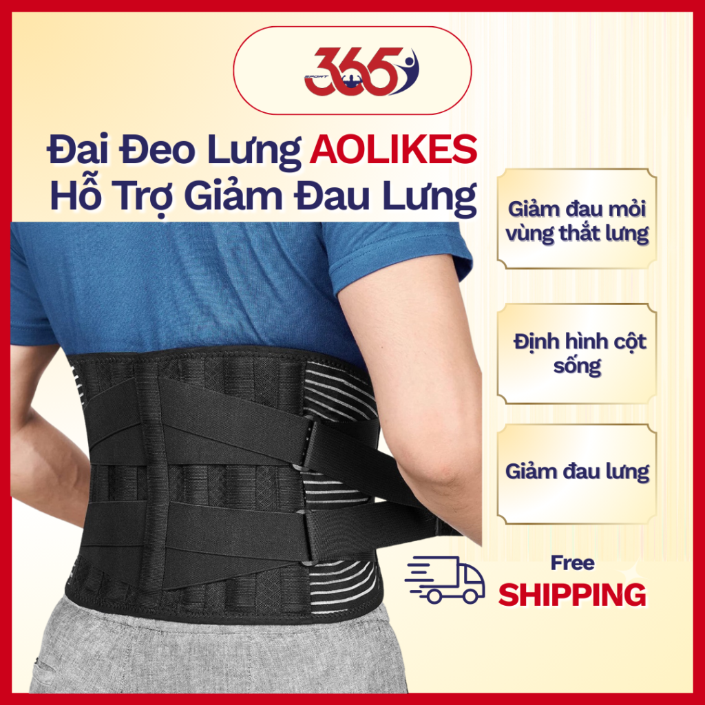 Đai Đeo Lưng AOLIKES Hỗ Trợ Giảm Đau Lưng